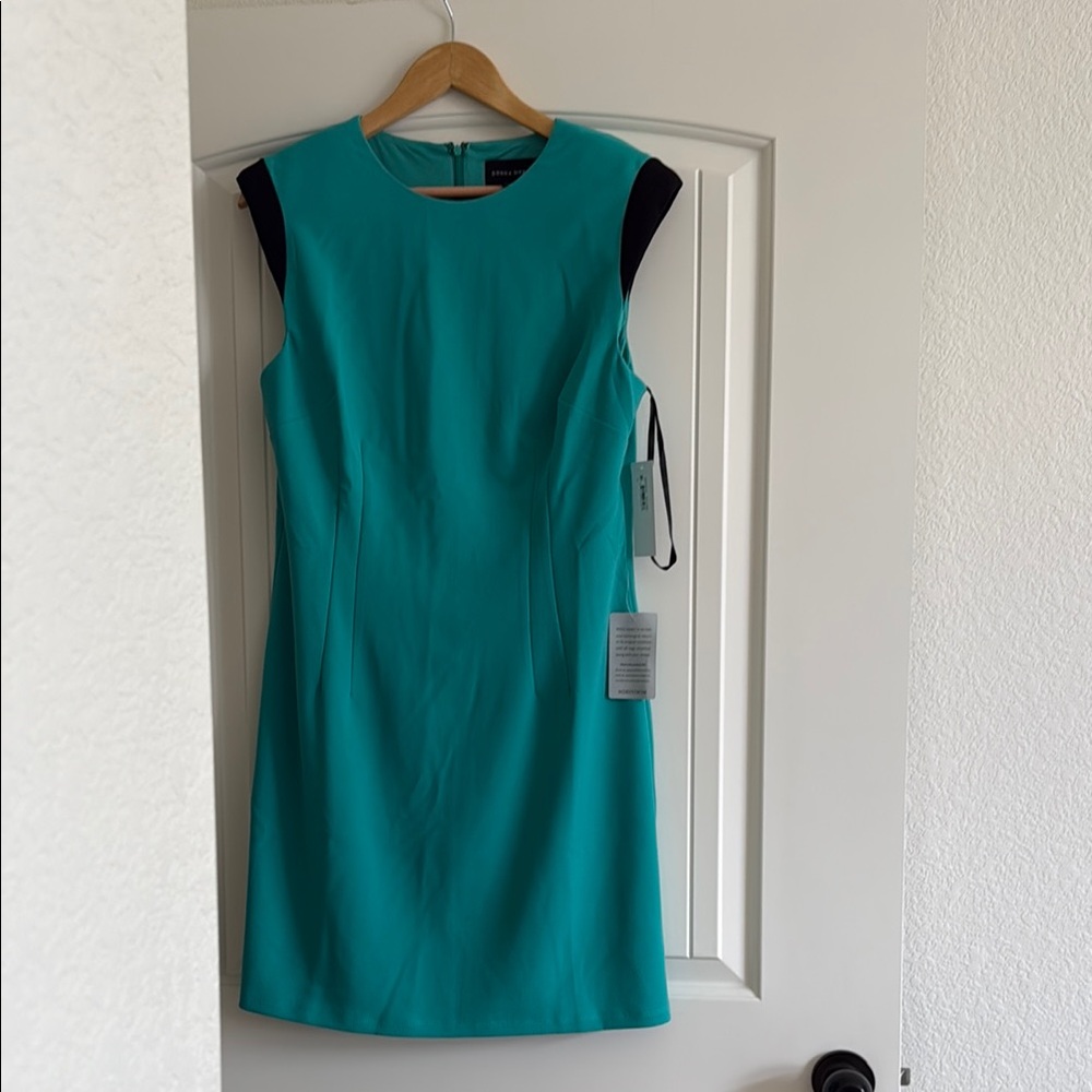 Donna Morgan Teal and Black Mini Dress